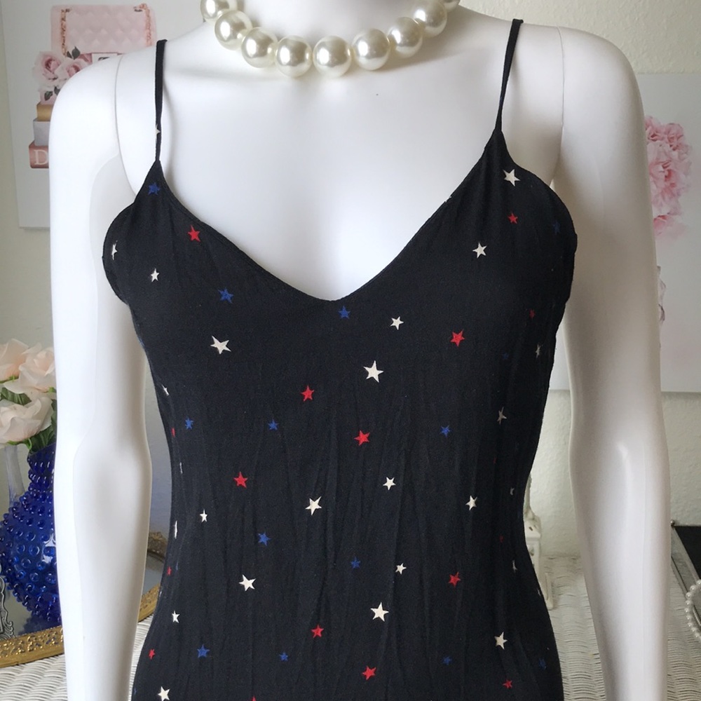 Reformation Jaxon Midi Dress Low Cut Sleeveless in Stella Star in Black size 2 - Picture 6 of 9